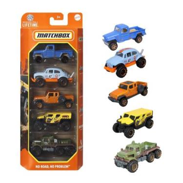 Imagem de Carrinhos em Miniatura Box com 5 Escala 1:64 Matchbox Mattel, No Road 