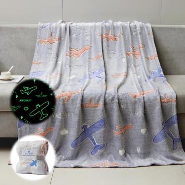 Imagem de Cobertor SALIMAH Glow in The Dark Airplanes para crianças de 3 a 10 an
