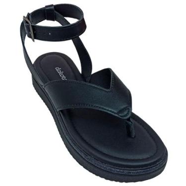 Imagem de Sandália Feminina Dakota Plataforma Fivela Ajustável Glitter, Preto, 3