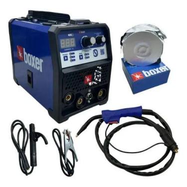 Imagem de Maquina De Solda Mig Sem Gas Bivolt Mig 0 Boxer Soldas Azul Azul 127/2