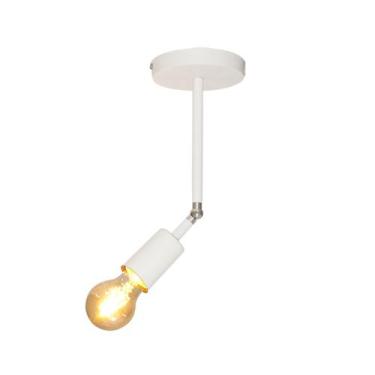 Imagem de Luminária plafon taschibra pointer 1xe27 branca/preta, BRANCO