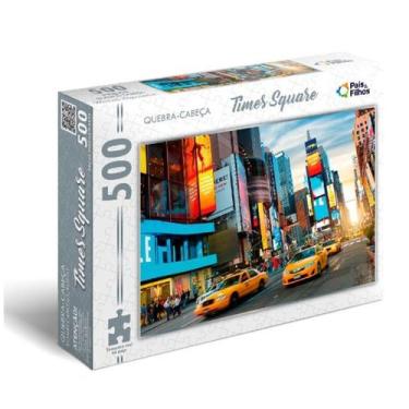Imagem de Quebra cabeça de 500 peças colorido puzzle tema times square - Pais & 