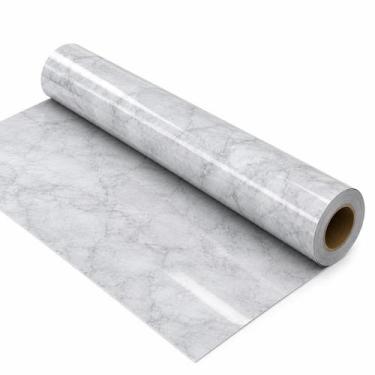 Imagem de Papel Parede Cozinha AntiÓleo Marmorizado Cinza Impermeável Adesivo Fá