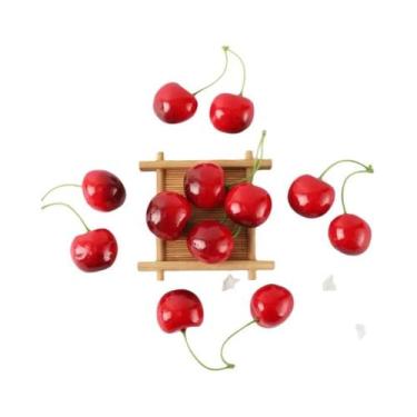 Imagem de Frutas Artificiais De Cereja 510 Peças, Ornamento Para Bolos, Acessóri