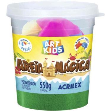 Imagem de Massa Areia Mágica Verde 550G com Moldes Sensorial - Acrilex