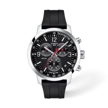 Imagem de Tissot Relógios masculinos PRC 200 GTS SS BK RB BK Arab IND CHR, Preto, Movimento de quartzo