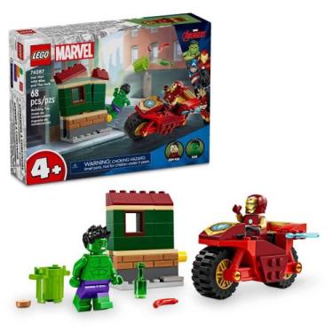 Imagem de Lego Marvel Homem De Ferro Com Motocicleta E Hulk 76287 Super Heroes 6