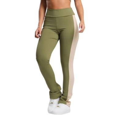 Imagem de Calça Fitness Canelado Feminino Vekyo Academia Cintura Alta Poliamida 
