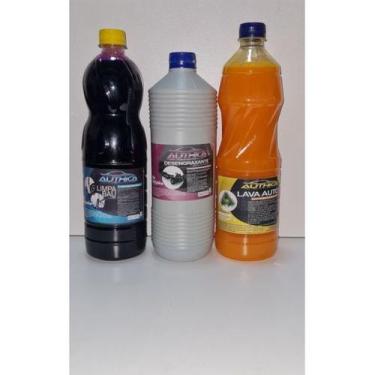 Imagem de kit limpeza Automotivo (Limpa Baú, Shampoo C/cera e Desengraxante) - A