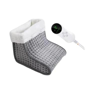 Imagem de Aquecedores De Pés Elétricos 26x28x22cm, Almofada Térmica Macia Com 9 