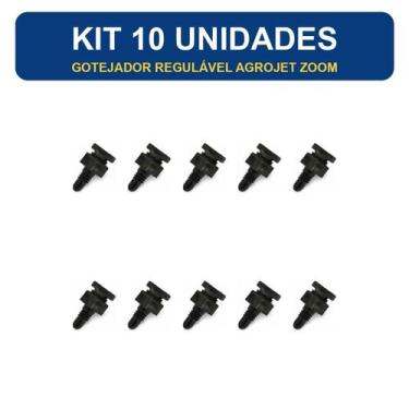 Imagem de Kit Gotejador Regulável Agrojet Zoom Rosca 1/4 Vazão 1-12L/h -, 10 uni