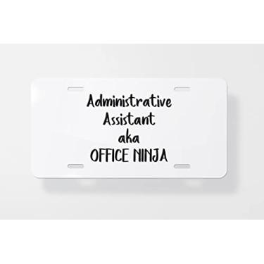 Imagem de Capa para placa de licença do Assistente Administrativo Aka Office Ninja – Capa para placa de carro – Capa para placa de carro 15 x 30 cm