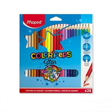 Imagem de Lápis de cor oleosa 24 cores Pintura Lápis Triângulo Design Corporal