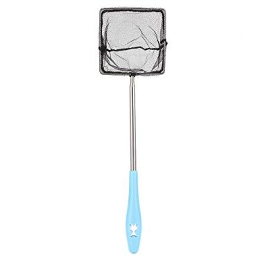 Imagem de Rede de camarões de aquário Zerodis, Ninho de malha fina de aço inoxidável, extensível para peixes, escumadeira, rede com alça longa (quadrada)