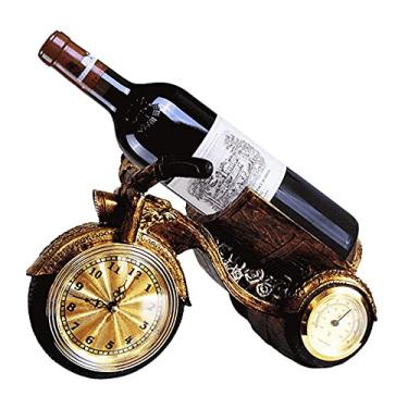 Imagem de Pkfinrd Estante de vinho criativo para decoração de casa, ornamentos para sala de estar, pequenos móveis de 30 x 18 cm (cor: preto)