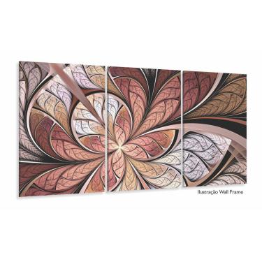 Imagem de Quadro Decorativo Abstrato Vitral Rosê Mosaico