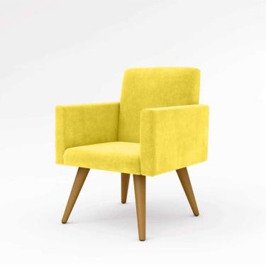 Imagem de Cadeira Estofada Poltrona P/Sala Balaqui Decor amarelo