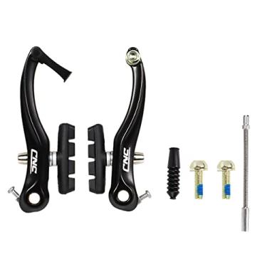 Imagem de Conjunto de freio CNC V, trava em V linear para bicicleta para roda dianteira/traseira, braço longo 110 mm, preto, black 1 pair, 55mm pad