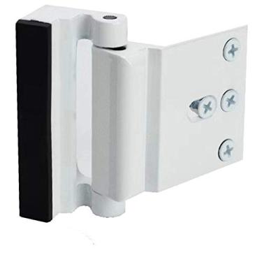 Imagem de Trava de reforço de porta com 4 parafusos, trava de porta de segurança doméstica para criança pequena, trava de porta à prova de crianças com capacidade para até 136 kg, White