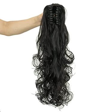 Imagem de IMISSU Extensão de Cabelo Cacheado Grosso com Rabo de Cavalo - Peruca Preta com Clip