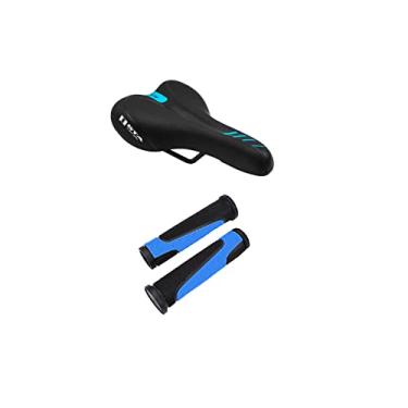 Imagem de Selim Manopla GTA Nx11 Banco Anatômico Bicicleta 29 Punho Cor:Preto/Azul