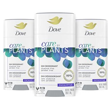 Imagem de Dove Care by Plants Desodorante Stick para cuidados com a pele das axilas e proteção desodorante 24 horas de eucalipto sem alumínio, 75 g, 3 unidades