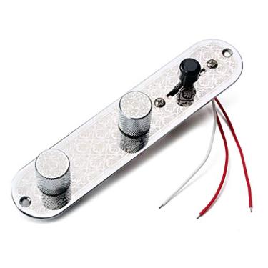 Imagem de Alnicov Placa de controle totalmente carregada pré-cabeada placa de controle de 3 vias com chicote de fios para guitarra elétrica Fender Tele Telecaster, cromada