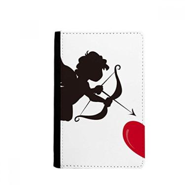 Imagem de Porta-passaporte com padrão de coração vermelho Cupido Angel Notecase Burse capa carteira porta-cartão, Multicolor