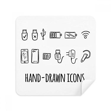 Imagem de Plugue Tomada Cabo de Carregamento Padrão Óculos Pano Limpador de Tela Tecido Camurça Pacote com 2