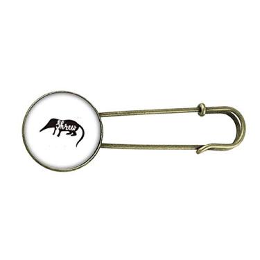 Imagem de Broches de metal retrô preto e branco animal com clipe de broche de metal