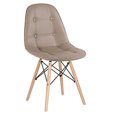 Imagem de KIT - 16 x cadeiras estofadas Eames Eiffel Botonê - Base de madeira clara - Nude