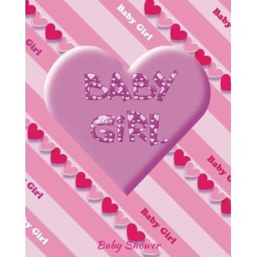 Imagem de Chá de bebê para meninas: em branco com de página / Escreva em diário para chás de bebê / Caderno organizador / Livro de mensagens, livro de visitas para mãe, pai, bebê, menina, menino, gêmeos, pais, amigos, família para escrever, 60 páginas em branco com lindas imagens, 20 x 25 cm