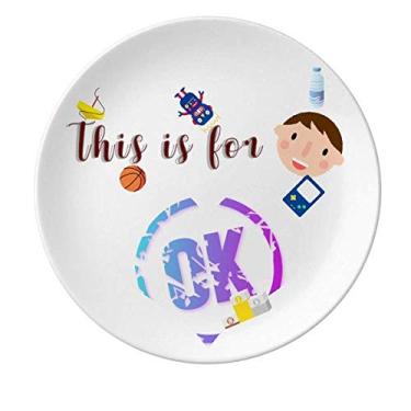 Imagem de Prato de porcelana para jantar redondo Consent Motbled Judgment Mood Boy Man