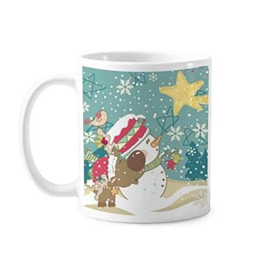 Imagem de Caneca de Natal boneco de neve floco de neve caneca cerâmica café porcelana louça
