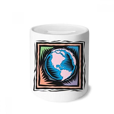 Imagem de DIYthinker Mysterious Blue Earth – Caixa de cerâmica com elemento mexicano para guardar dinheiro