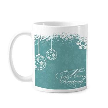 Imagem de Caneca de Natal com flocos de neve e caneca de cerâmica para café e porcelana