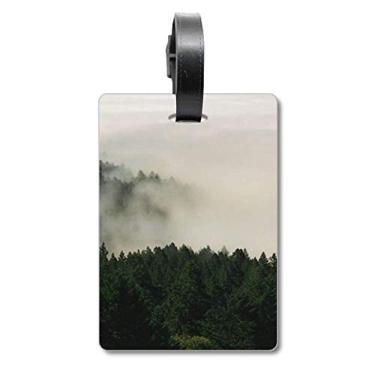 Imagem de Mountain Fog Floresta Céu Nuvem Bolsa Etiqueta para Bagagem Cartão de Bagagem