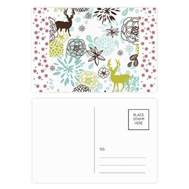 Imagem de Cartão postal para decoração de cervos Flor Natal Natal Natal Celebração Cartão Bênção Cartão de correio
