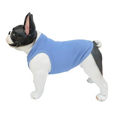 Imagem de Lovelonglong 2019 Summer Pet Clothing, roupas para cães camisetas em branco regatas caneladas Top Thread Vests para buldogue grande médio pequeno cães 100% algodãoLovelonglong XXL (Medium Dog -25lbs) multicor