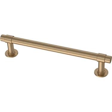 Imagem de Franklin Brass Barra reta (pacote com 10) Alças de armário com furo de 14 cm | Ferragens de bronze champanhe para gavetas de cozinha, cômodas, móveis P29618Z-CZ-B