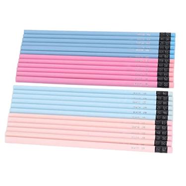 Imagem de Lápis de Desenho, 60 Peças de Lápis de Grafite Triângulo de Textura Suave, Profundidade Moderada, Rosa, Azul, 2B para Desenho