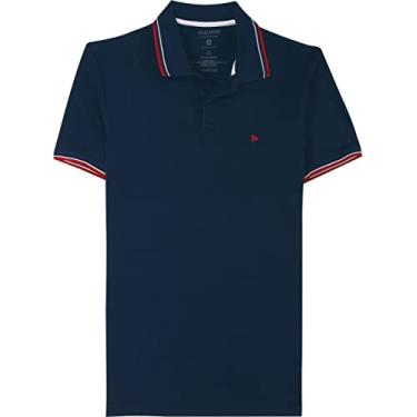 Imagem de Camisa Polo Slim Piquê Premium, Malwee, Masculino, Azul Marinho, GG
