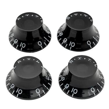 Imagem de Musiclily Pro Imperial Inch Size Knobs Guitarra Top Hat para EUA Estilo Les Paul, Preto(4 Peças)