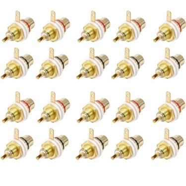 Imagem de Treedix 20 peças RCA Terminal de Áudio Tomada Adaptador Conector Montagem em Painel Con...