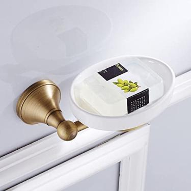 Imagem de Conjunto de ferramentas de bronze para acessórios de banheiro Secador de cabelo antigo Rack de casaco de toalha Prateleira de barra de chuveiro Suporte de saboneteira Escova de vaso sanitário, saboneteira