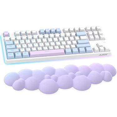 Imagem de Almofada de descanso de pulso para teclado de jogos, apoio de palma de espuma de memória, descanso de mão ergonômico, pulso para teclado de computador, laptop, Mac, leve, fácil de digitar, alívio da