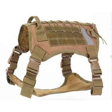 Imagem de Peitoral tático para cães pequenos/médios, ajustável, design de inspiração militar, grande
