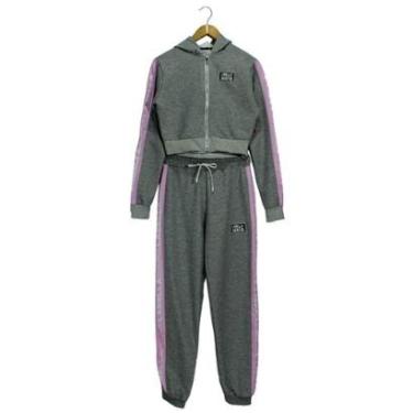 Imagem de Conjunto Labellamafia Jaqueta e Calça Moletom Sets Cinza Feminino-Feminino