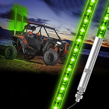 Imagem de BESTZHEYU 2 peças de luz LED verde de 0,9 m para quadriciclo UTV 1,9 m de LED chicote para RZR Polaris Off-Road Sand Dune Buggy 4x4