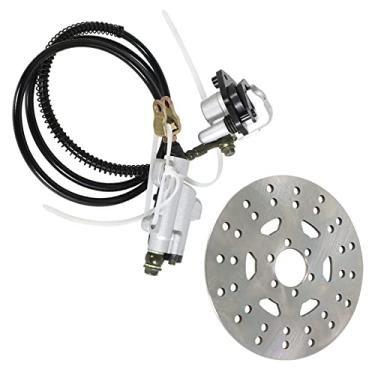 Imagem de Silscvtt Cilindro mestre de pinça de freio hidráulico traseiro 1,55 m mangueira e rotor de disco de substituição para ATV Go-kart